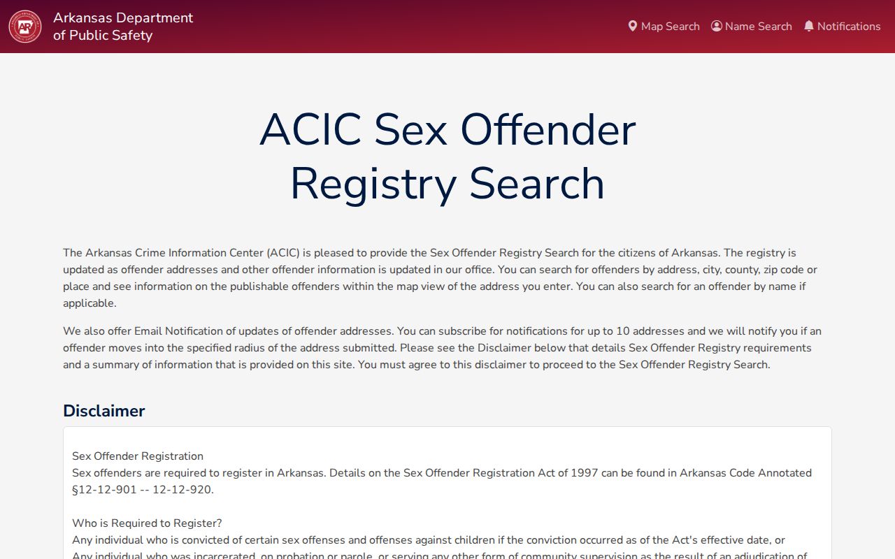 Rogers resident lookup access to Arkansas official offender registry