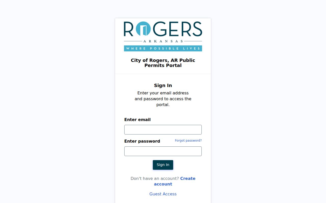 Rogers street directory public permit portal by address